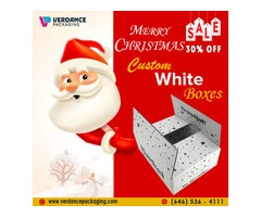 Amazing Christmas Offer on Custom White Boxes With 30% Discount - Verdance Packaging