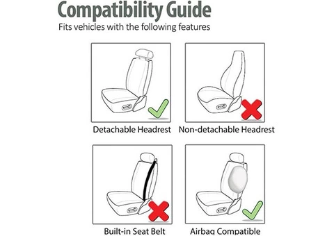 FH Group Car Seat Covers Front Set White Faux Leather Seat Cushions - 1/4