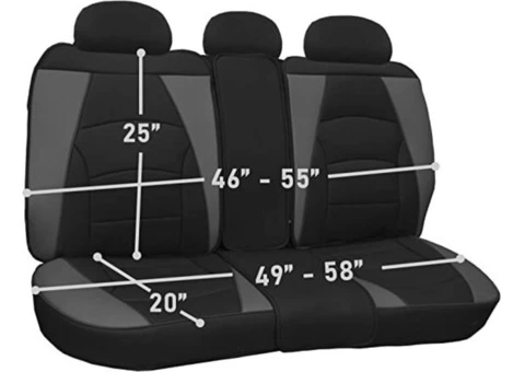 FH Group Car Seat Covers Front Set White Faux Leather Seat Cushions - 4/4