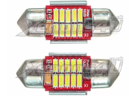 31mm 4014 SMD 10 LED Festoon Canbus Bulbs