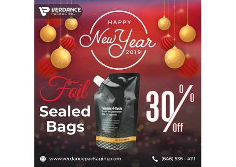 Biggest Offer on Foil Sealed Bags - 30% Happy New Year Discount by Verdance Packaging