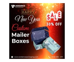 Amazing Happy New Year Offer on Custom Mailer Boxes With 30% Discount - Verdance Packaging