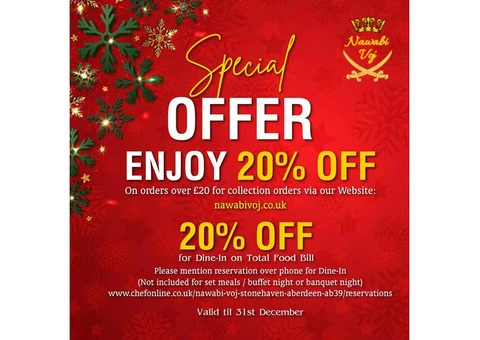20% OFF *20% Off On orders over £20 for collection in Stonehaven