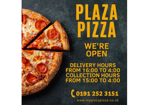 Enjoy a wide Varity Of Pizzas in Plaza Pizza Whitley Bay