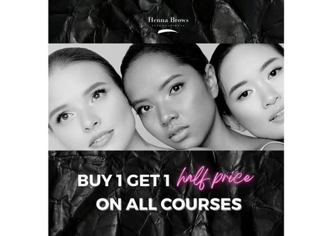 Buy 1 get 1 half price on our henna brows and brow lamination courses