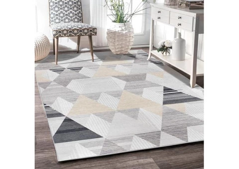 Vernal Clara Geometric Washable Non-Shed Rug