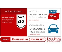 Get a £20 discount on your intensive driving course now! 0784 335 5577
