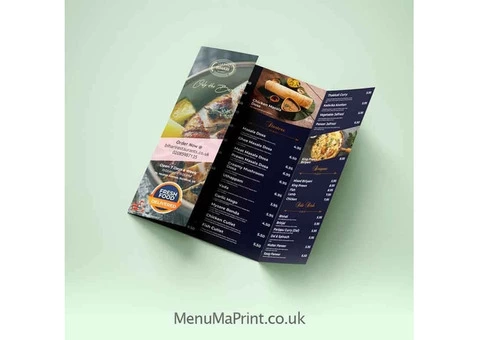 Gate Fold Leaflet Printing, Cheap Gate Fold Flyers UK | MenuMa