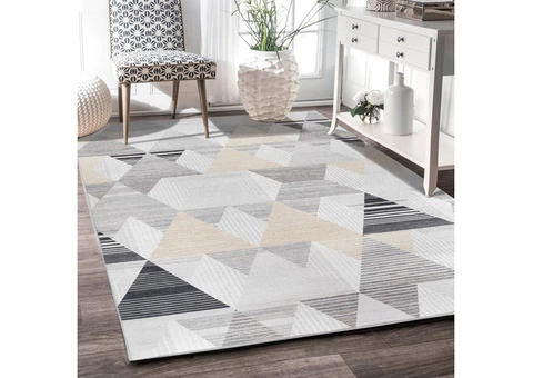 Vernal Clara Geometric Light Yellow, Grey & Black Rug