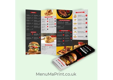 A3 Folded Menu | Leaflet Printing - A3 Takeaway Menu | MenuMa Print - 2/4