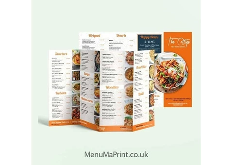 A3 Folded Menu | Leaflet Printing - A3 Takeaway Menu | MenuMa Print - 3/4