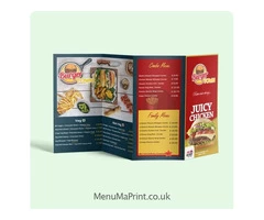 A4 Folded Menu | Leaflets Printing - A4 Takeaway Menu | MenuMa Print