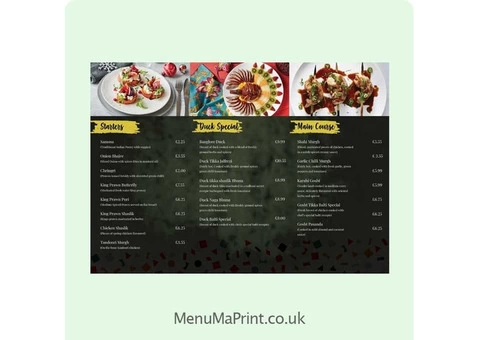 Takeaway Menu | Leaflet Printing Services | MenuMa Print - 5/10