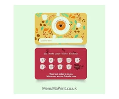 Loyalty Card Printing | Restaurant Loyalty Cards UK | MenuMa