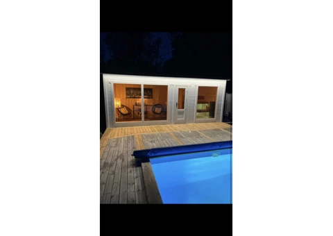 Hand Made Saunas with Pool, Cold Plungers Available.