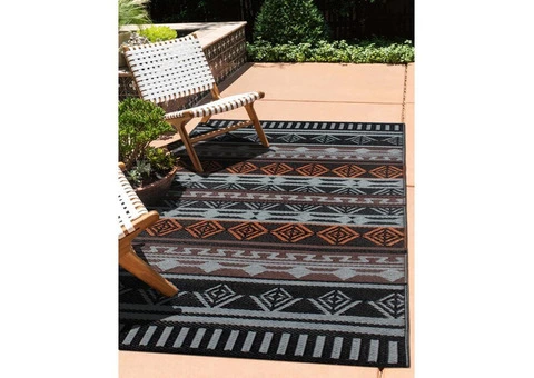 TENET BLACK BROWN OUTDOOR RUG