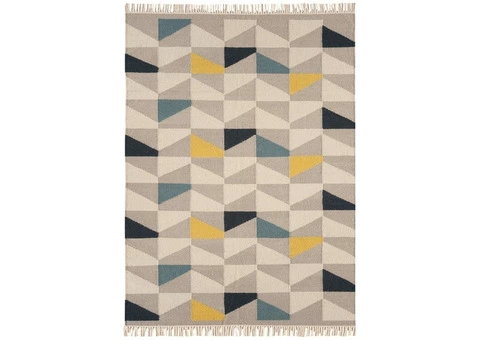 Hackney Rug by Asiatic Carpets in Geo Mustard Design - 2/3