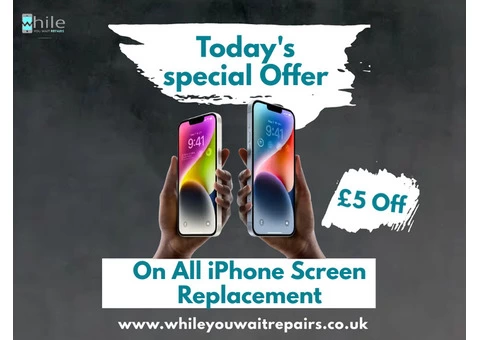 Get £5 off on all iPhone Screen Replacement