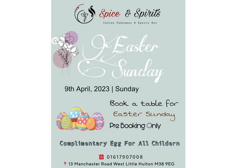 Pre-Bookings for Easter dinner on 9th April 2023