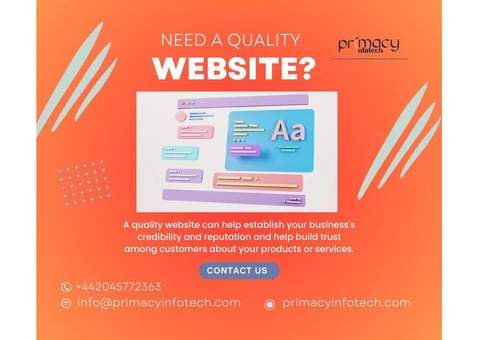 Premium Quality Web Design & Development Company in United Kingdom | Primacy Infotech