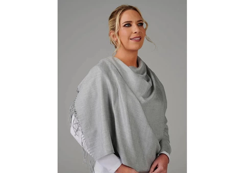 Buy Grey Melange Tassel Finish Scarf UK