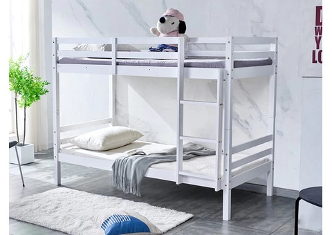 Single Wooden Bunk Bed with Mattresses