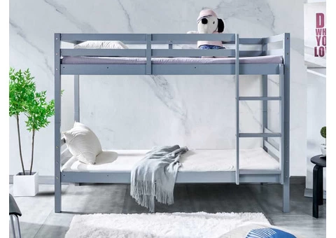 Single Wooden Bunk Bed with Mattresses - 2/2