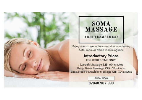 Professional Mobile Massage Service in Birmingham by Qualified Female Therapist