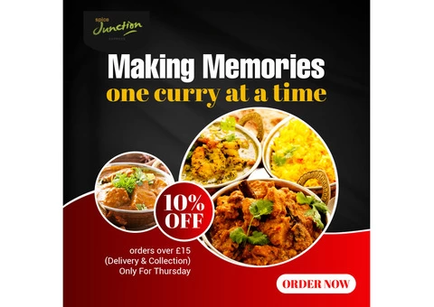 Spice Junction Express | Get a 10% Discount on Order Over £15 every Thursday