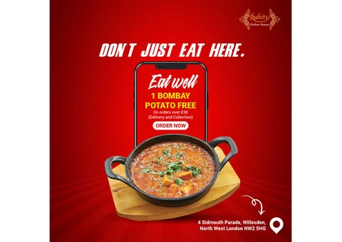 Ruhits Indian Cuisine | Receive a free Bombay Potato