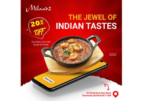 Milaad 2 |   20% Discount On Orders Over £30 Except Set Meals