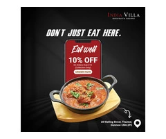 India Villa | Orders over £15 receive a 10% discount (collection only).