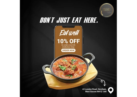 The New Curry Centre | 10% off orders above £25 is available for pickup only.