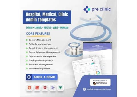Preclinic - Hospital, Medical, Clinic Admin Templates