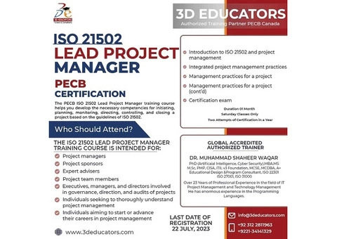 PECB Canada's ISO 21502 certification