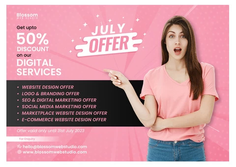 July Offer 2023 & Discount for Website Design, SEO & Digital Marketing, Logo & Branding