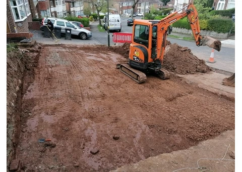 mini and micro digger hire with driver - 10/12
