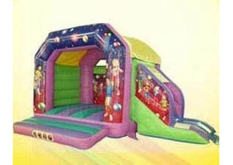 Disco Themed Bouncy Castle with Side Slide