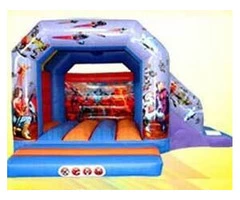 Superheroes Themed Bouncy Castle with Side Slide