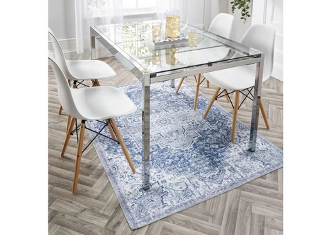 Elevate Your Home with My Washable Garda Persian Blue Rug