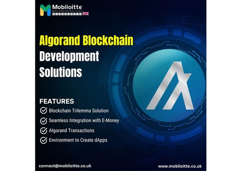 Algorand Blockchain Development Solutions- Mobiloitte Uk
