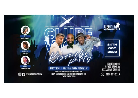 Clube Vicio:  Kizomba Party & Classes with DJ G Sousa, DJ Wilker Mix & DJ Bangolano