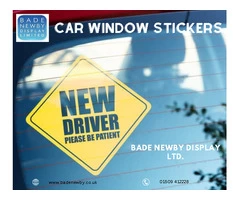 Shop High Quality Car Window Stickers at Bade Newby Display Ltd.