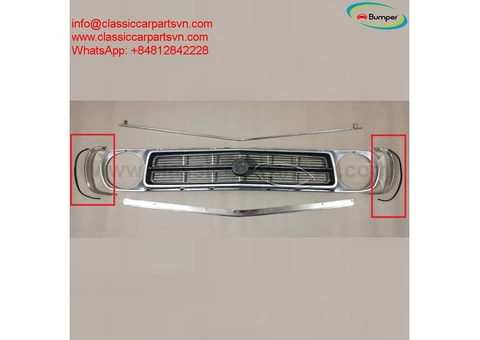 Datsun 1200 grille eyebrow surrounds new by stainless steel - 1/4
