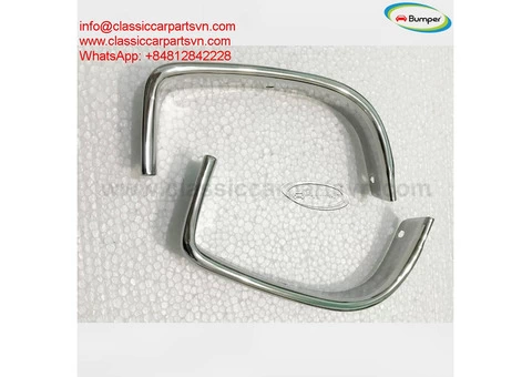 Datsun 1200 grille eyebrow surrounds new by stainless steel - 3/4