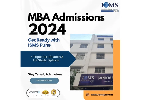 MBA Admissions 2024: Triple Certification & UK Options at ISMS Pune