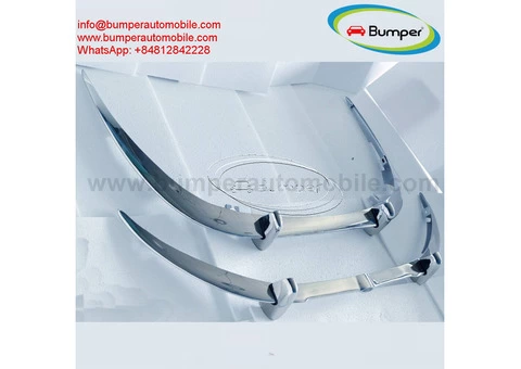 Jaguar E-Type XKE Series 2 (1969- 1971) bumper by stainless steel - 3/4