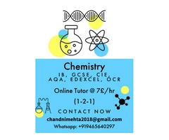 Online Tutor for Chemistry, Physics, Biology, Mathematics at 7 GBP/hour for one-on-one lessons