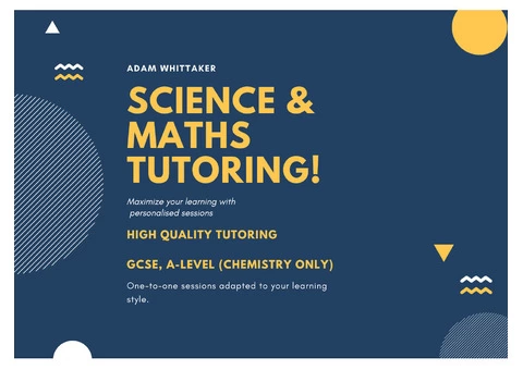 Online Science & Maths Tutoring by Outstanding New Teacher of the Year 2021!