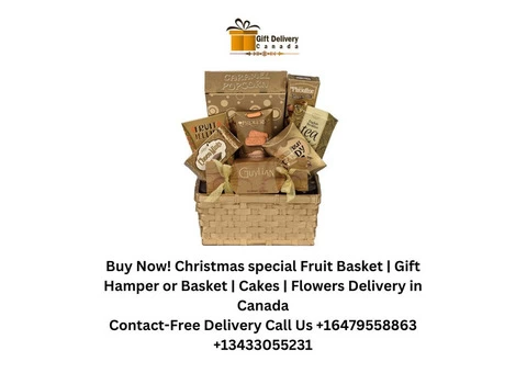 Buy Now! Christmas special Fruit Basket | Gift Hamper or Basket | Cakes | Flowers Delivery in Canada - 1/3
